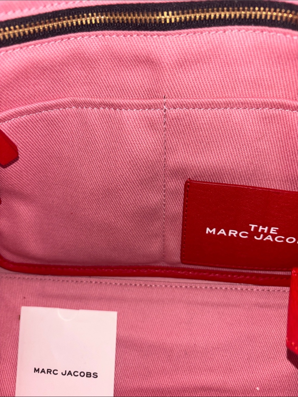 NEW!! Marc Jacobs Red “The Tote Bag” Leather Tote with Dust Bag and Insert!! - Picture 5 of 12